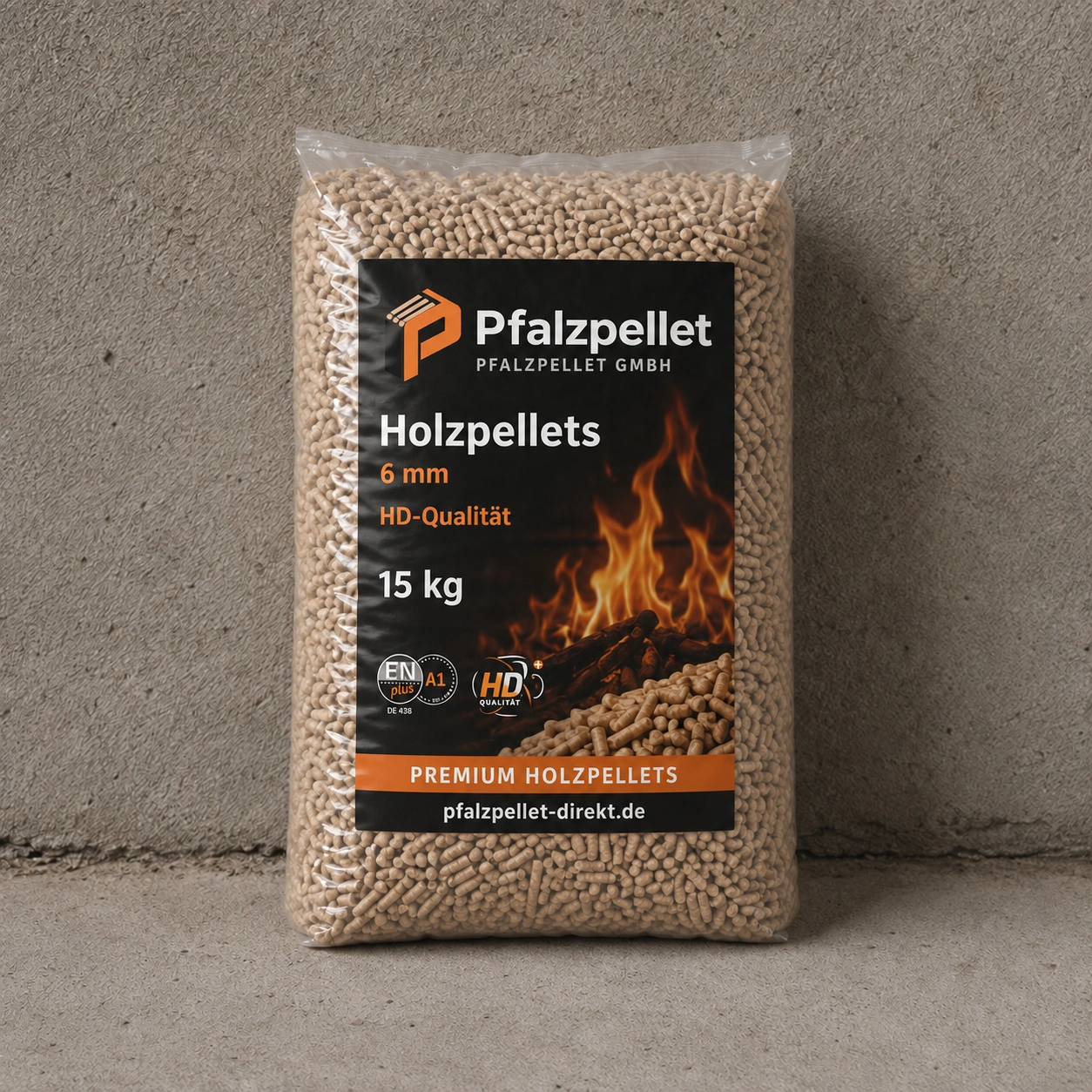 Pfalzpellet Holzpellets 6 mm, Sackware – Palette 975 kg – 15-kg-Sack