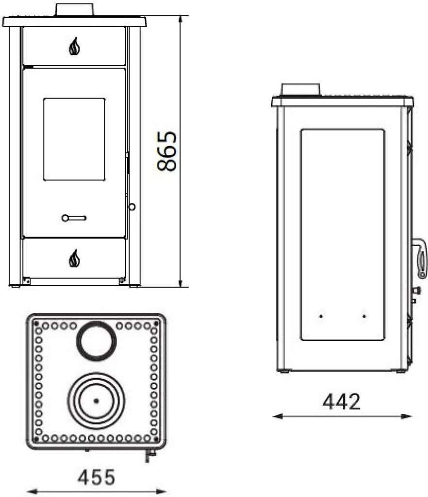 Wamsler Luke Kaminofen 8 kW mit Kochplatte – Weiß – Produktansicht 2