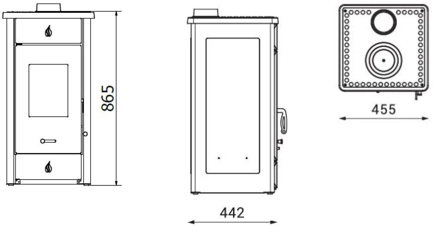 Wamsler Luke Kaminofen 8 kW mit Kochplatte – Weiß – Produktansicht 3