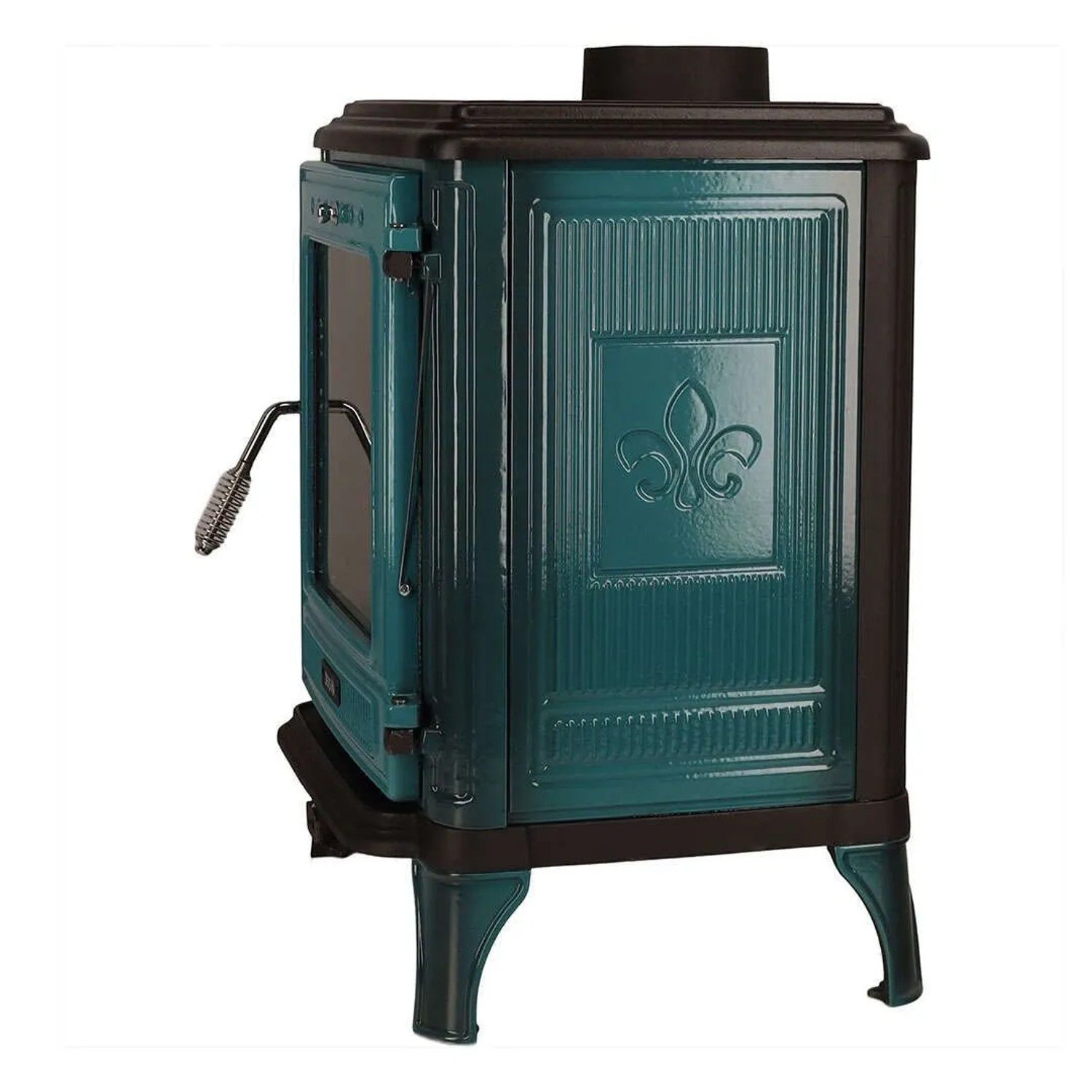 365 Ferrox 55 Kaminofen Stahl Türkis 7 kW – Bild 3