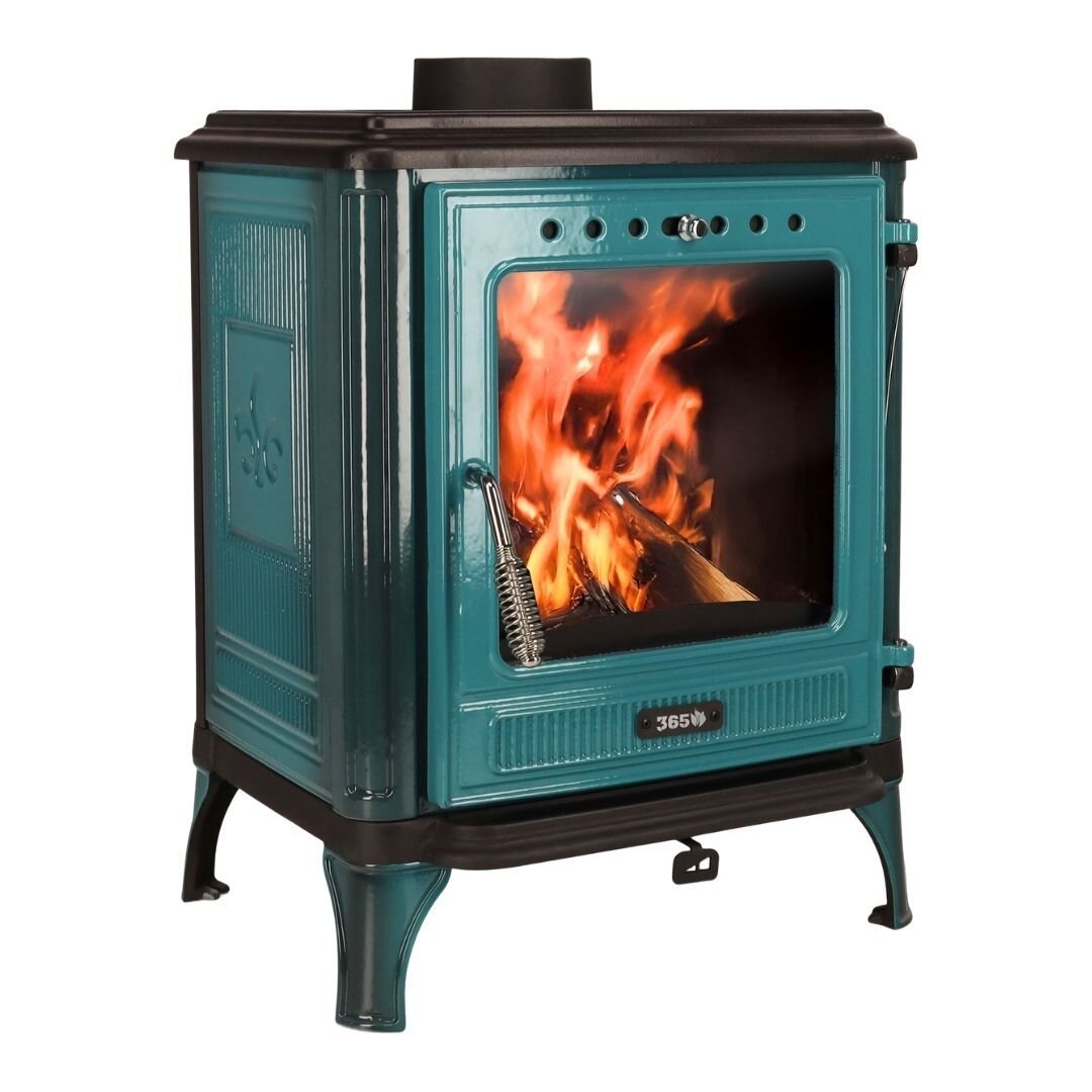 365 Ferrox 55 Kaminofen Stahl Türkis 7 kW