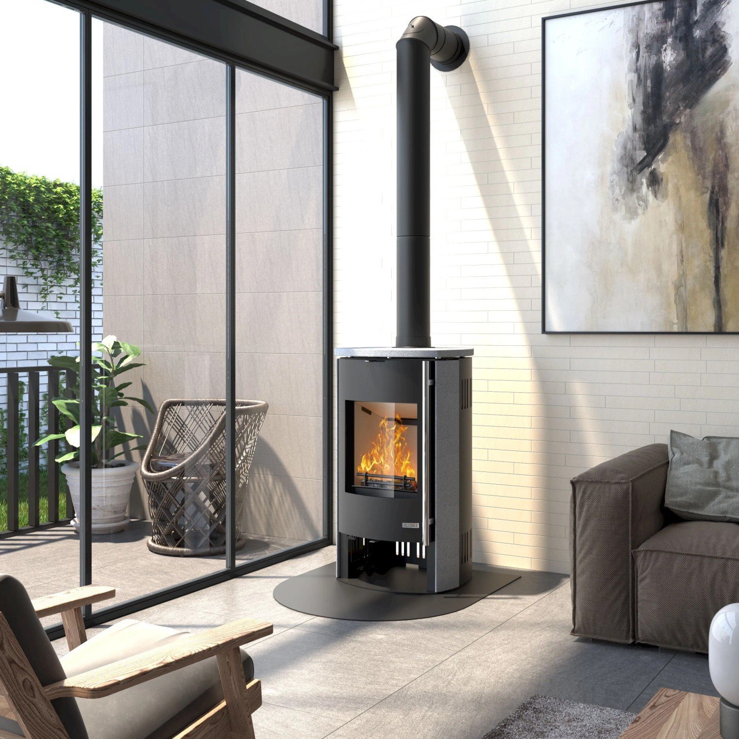 Accente Nyborg 4.0 GTS Kaminofen Naturstein 7 kW – Bild 2