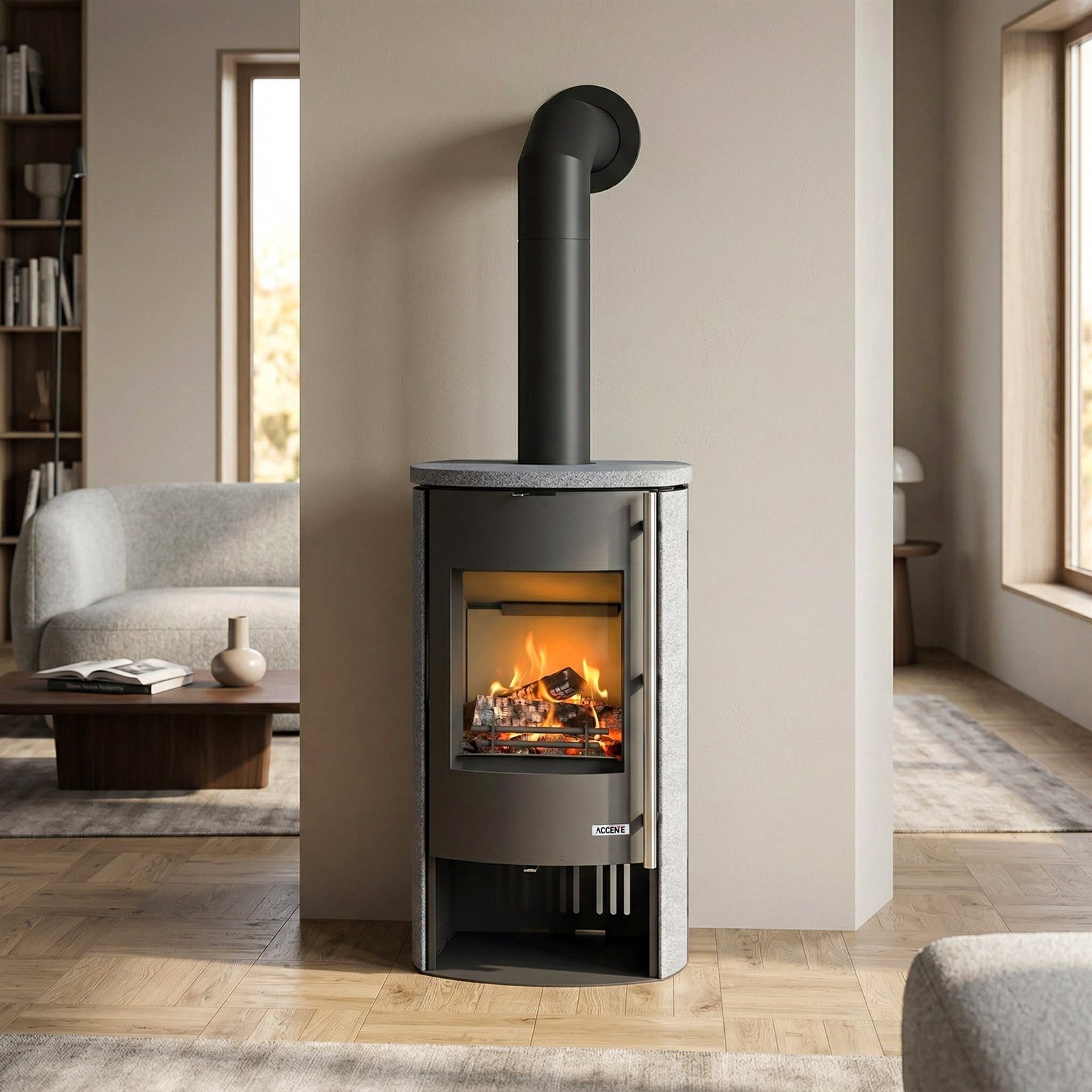 Accente Nyborg 4.0 GTS Kaminofen Naturstein 7 kW – Bild 4