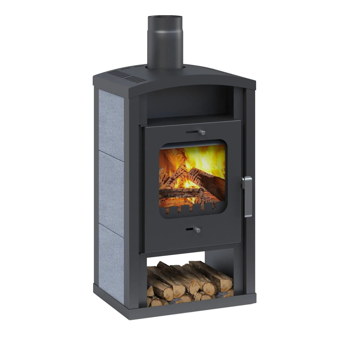 Accente Umea 4.0 GTS Kaminofen Granit Grau 6 kW – Bild 2