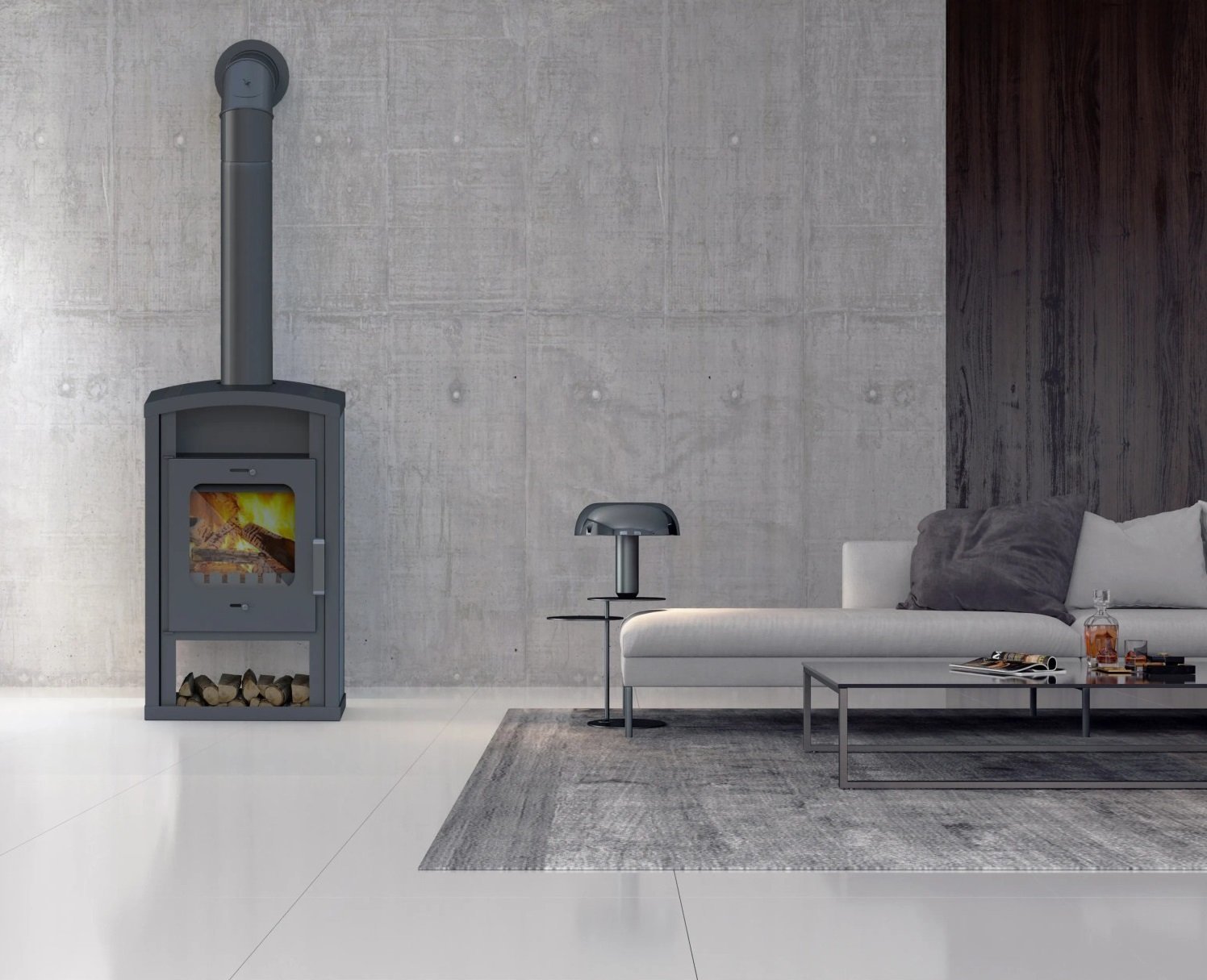 Accente Umea 4.0 GTS Kaminofen Granit Grau 6 kW – Bild 3
