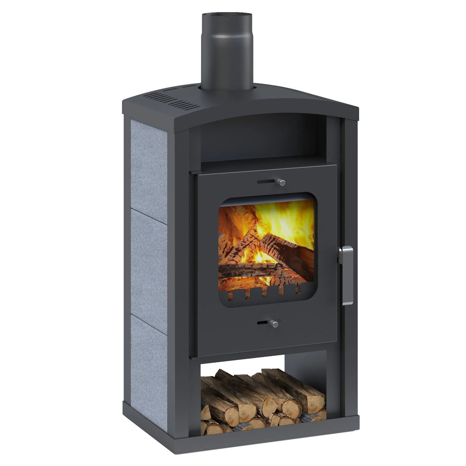 Accente Umea 4.0 GTS Kaminofen Granit Grau 6 kW – Bild 4