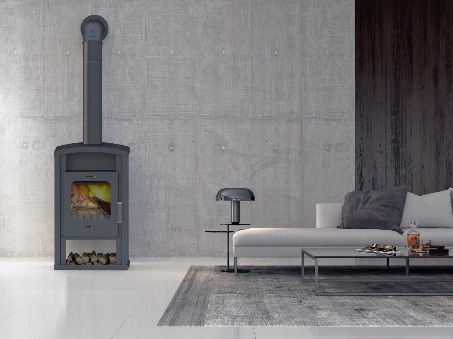 Accente Umea 4.0 GTS Kaminofen Granit Grau 6 kW – Bild 5