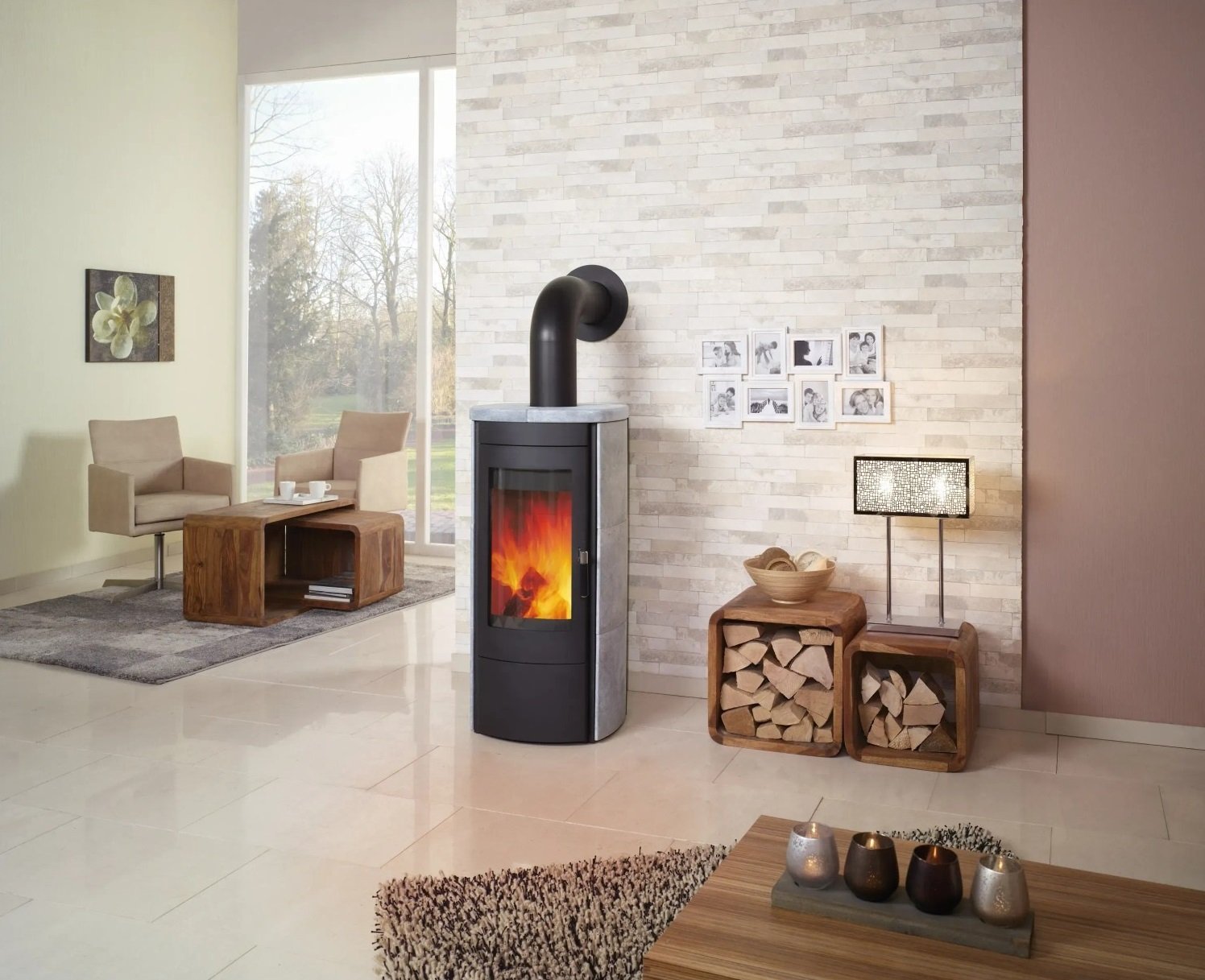 Hark Dauerbrand-Kaminofen Tiamo EX Schwarz Naturstein Grau 6 kW – Bild 2
