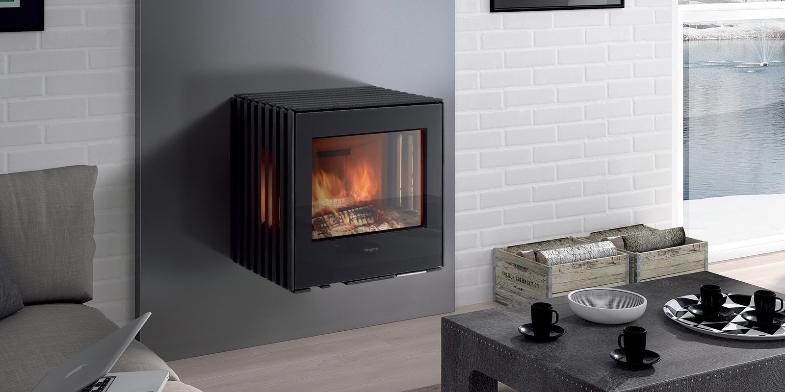 Hergom Glance M Wandmodell Kaminofen 7 kW – Bild 2