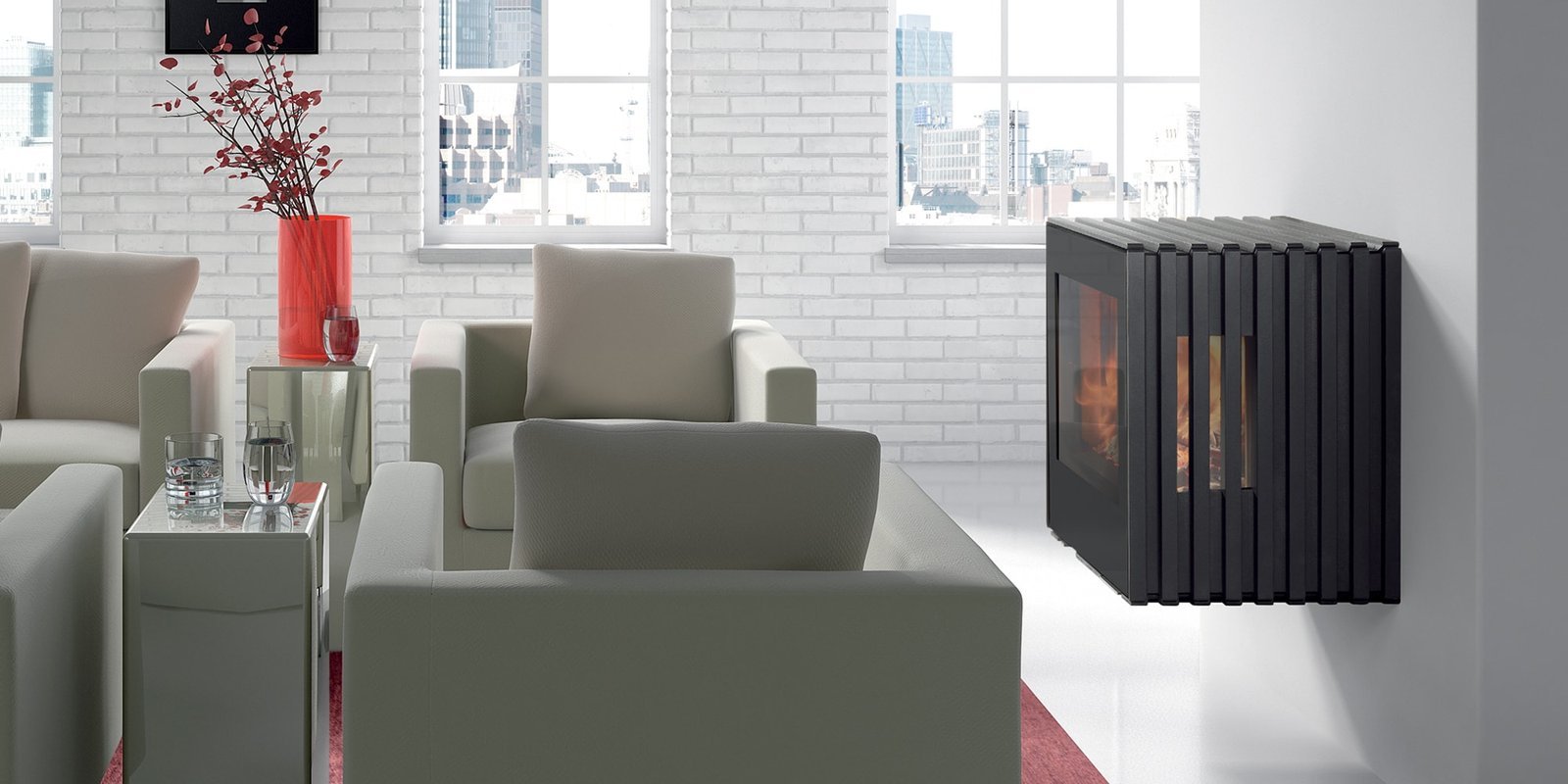 Hergom Glance M Wandmodell Kaminofen 7 kW – Bild 3