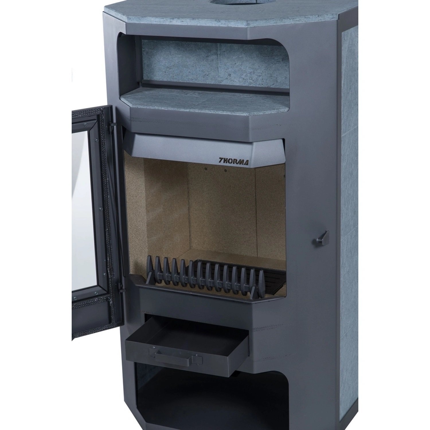 Thorma Frankfurt Kaminofen Stahl Schwarz 7,5 kW – Bild 3